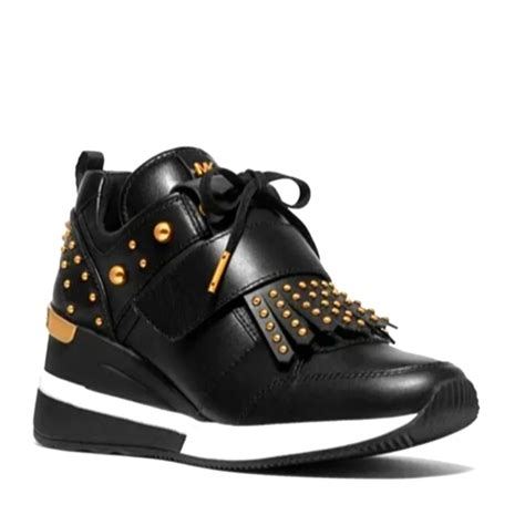 michael kors georgie studded kiltie trainer|Georgie Leather and Canvas Trainer .